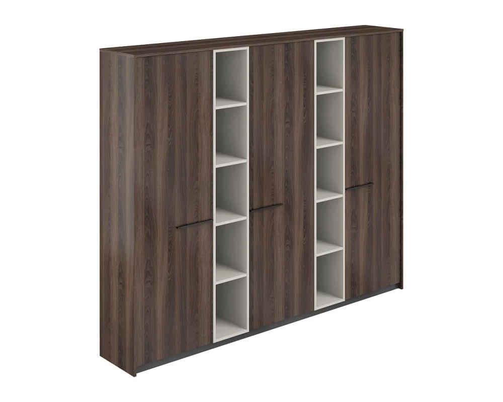 Шкаф высокий узкий (для одежды) (3 шт) с 2-мя стеллажами, 2440х410х1994 Reef Дуб адриа