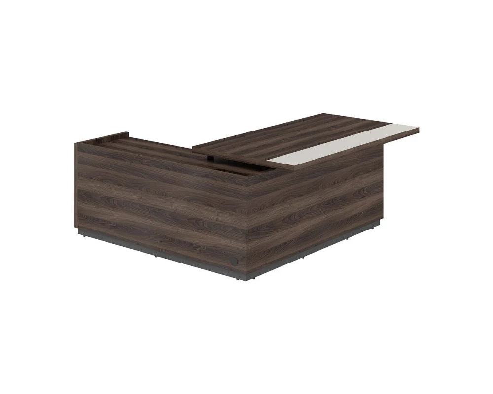 Стол для руководителя с комбинированной столешницей, правый 1850х1850х750 мм Reef Дуб адриа/Жемчужно-серый