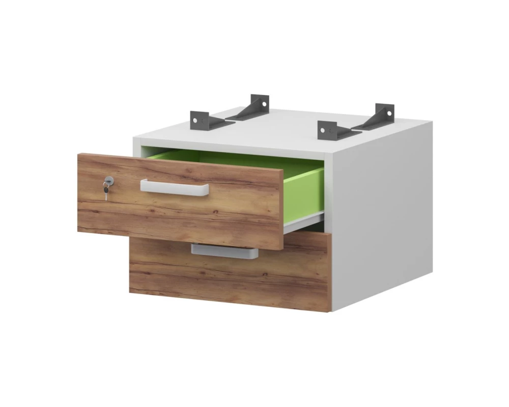 Тумба подвесная для столов на м/каркасе гл.600 мм СМТ2-2ПД.60 432x468x332 Смарт (pt)