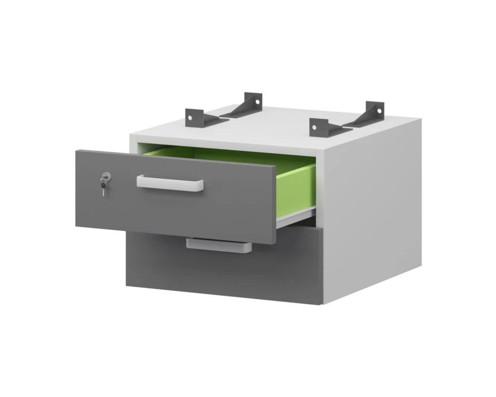 Тумба подвесная для столов на м/каркасе гл.600 мм СМТ2-2ПД.60 432x468x332 Смарт (pt)