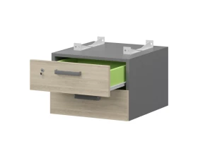 Тумба подвесная для столов на м/каркасе гл.600 мм СМТ2-2ПД.60 432x468x332 Смарт (pt) images