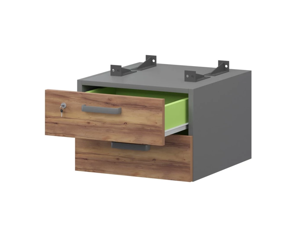 Тумба подвесная для столов на м/каркасе гл.600 мм СМТ2-2ПД.60 432x468x332 Смарт (pt)