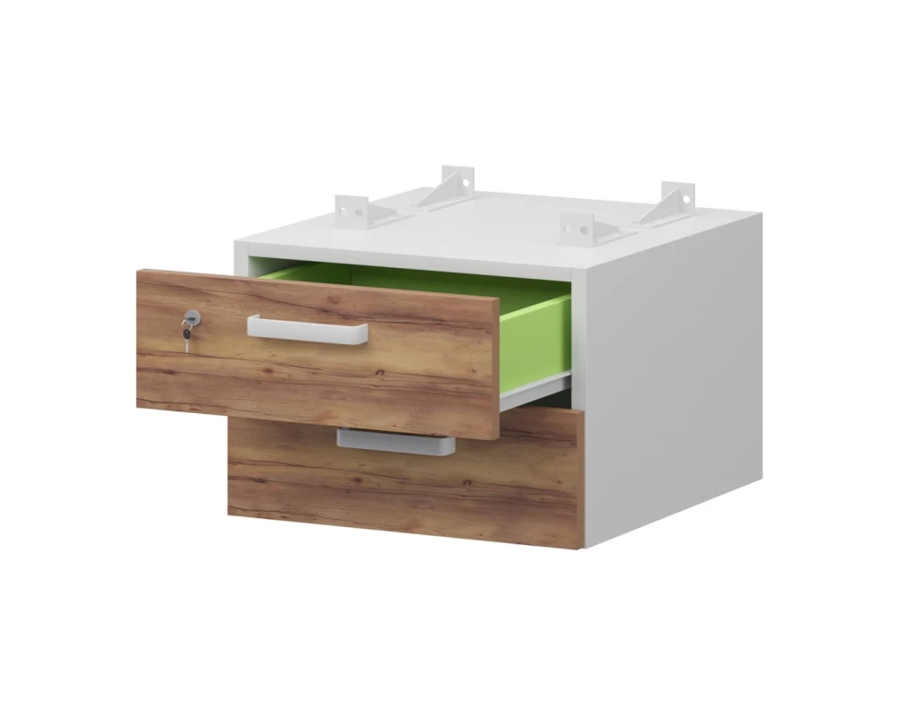 Тумба подвесная для столов на м/каркасе гл.600 мм СМТ2-2ПД.60 432x468x332 Смарт (pt)