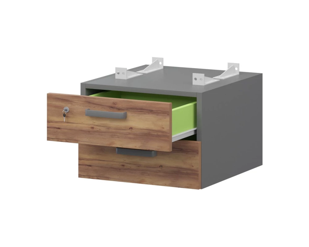 Тумба подвесная для столов на м/каркасе гл.600 мм СМТ2-2ПД.60 432x468x332 Смарт (pt)