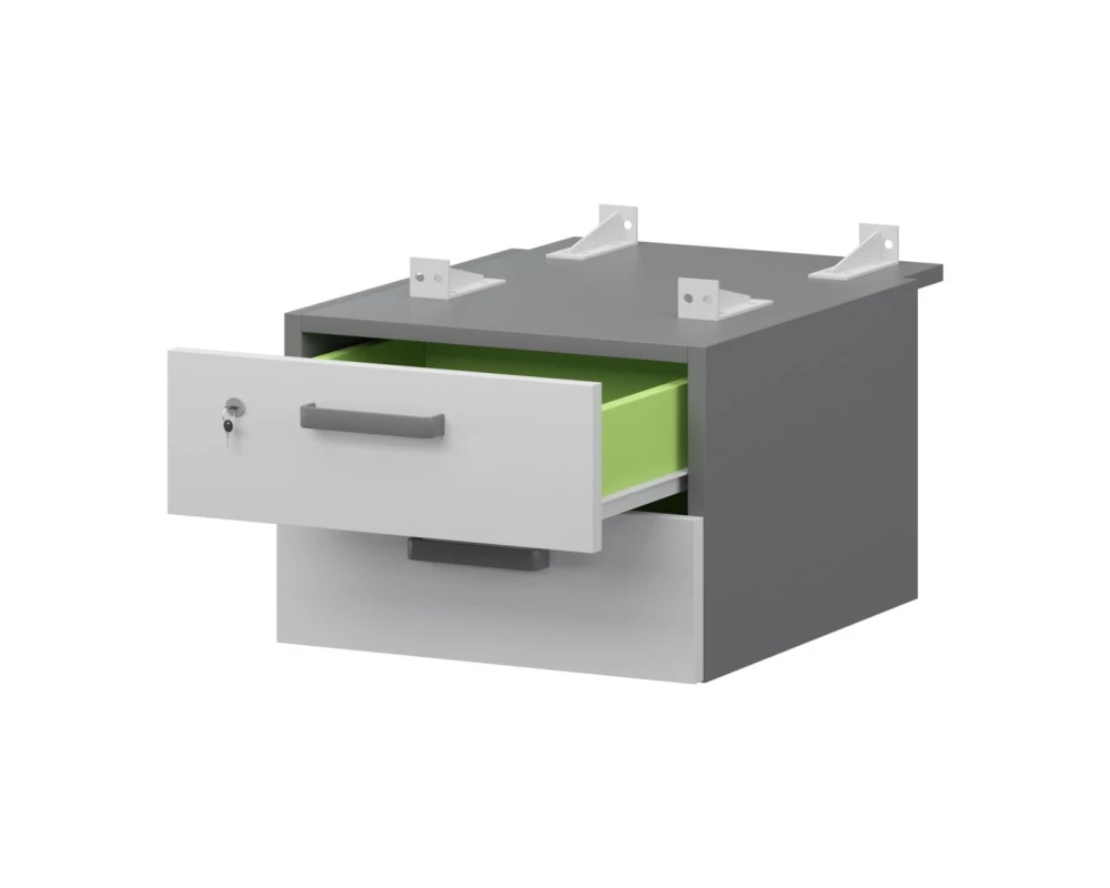 Тумба подвесная для столов на м/каркасе гл.730 мм СМТ2-2ПД.73 432x544x332 Смарт (pt)