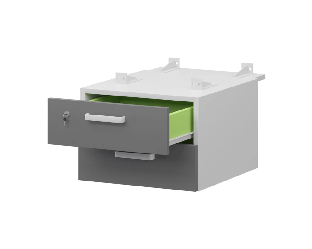 Тумба подвесная для столов на м/каркасе гл.730 мм СМТ2-2ПД.73 432x544x332 Смарт (pt)