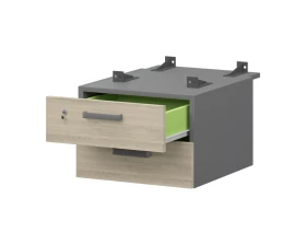 Тумба подвесная для столов на м/каркасе гл.730 мм СМТ2-2ПД.73 432x544x332 Смарт (pt) images