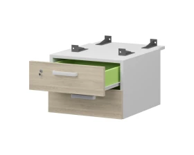 Тумба подвесная для столов на м/каркасе гл.730 мм СМТ2-2ПД.73 432x544x332 Смарт (pt) images