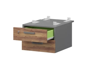 Тумба подвесная для столов на м/каркасе гл.730 мм СМТ2-2ПД.73 432x544x332 Смарт (pt) images