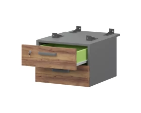 Тумба подвесная для столов на м/каркасе гл.730 мм СМТ2-2ПД.73 432x544x332 Смарт (pt) images