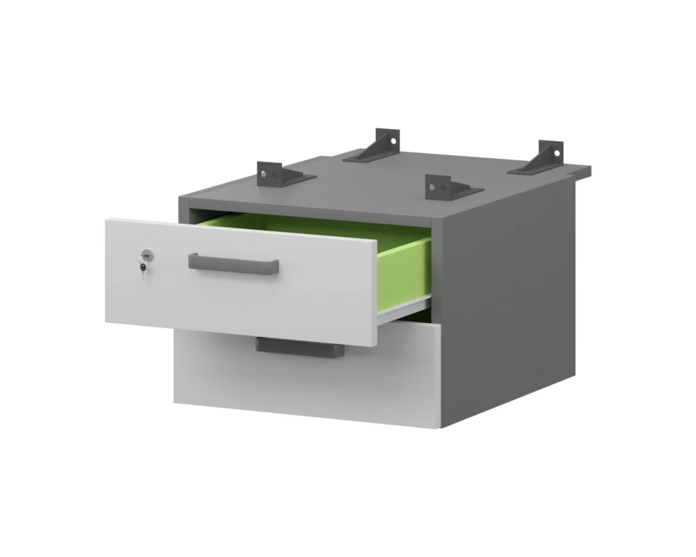 Тумба подвесная для столов на м/каркасе гл.730 мм СМТ2-2ПД.73 432x544x332 Смарт (pt)