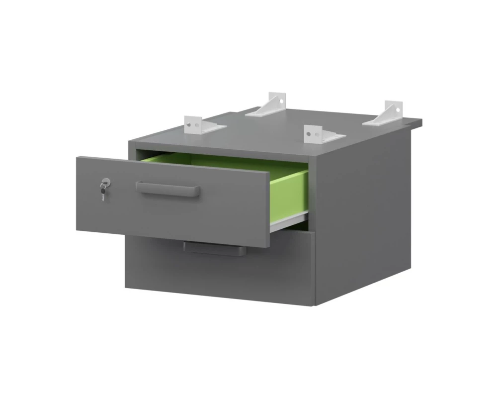 Тумба подвесная для столов на м/каркасе гл.730 мм СМТ2-2ПД.73 432x544x332 Смарт (pt)