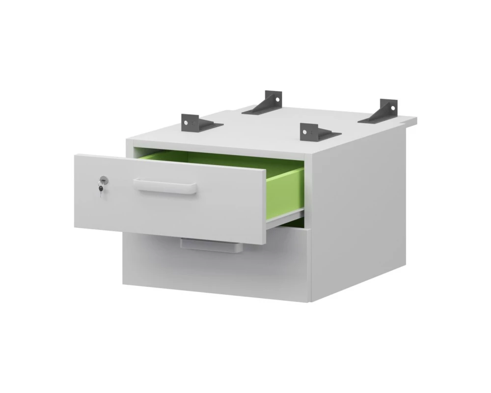 Тумба подвесная для столов на м/каркасе гл.730 мм СМТ2-2ПД.73 432x544x332 Смарт (pt)