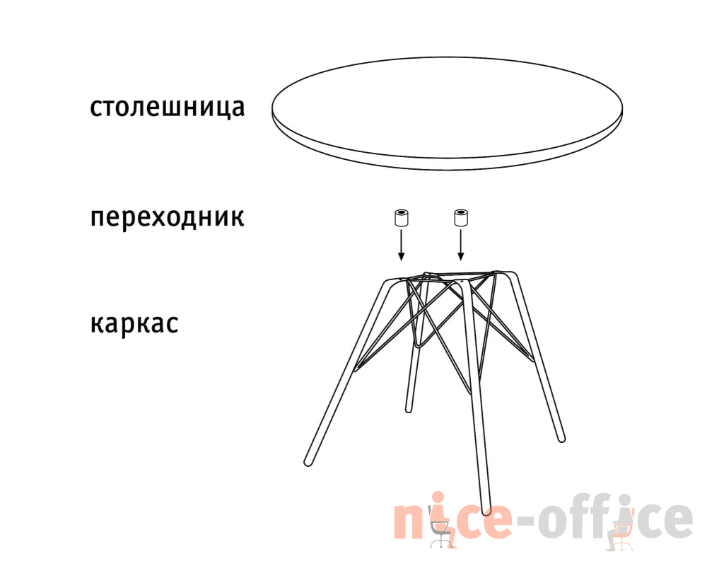 Столик журнальный SHT-S112/ЛДСП 60/60 Хром лак/Дуб сонома