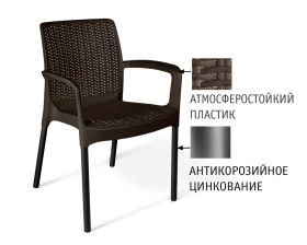 Стул SHT-ST68/S424 Пластик, Черно-коричневый/Черный муар images