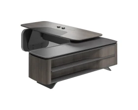 Стол руководителя на опорной сервисной тумбе - правый 2480x2240x750-1150 Atlas (Sun) images