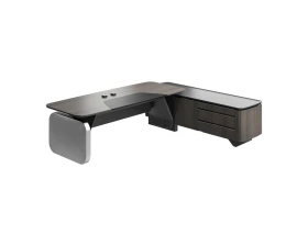 Стол руководителя на опорной сервисной тумбе - правый 2480x2240x750-1150 Atlas (Sun) images