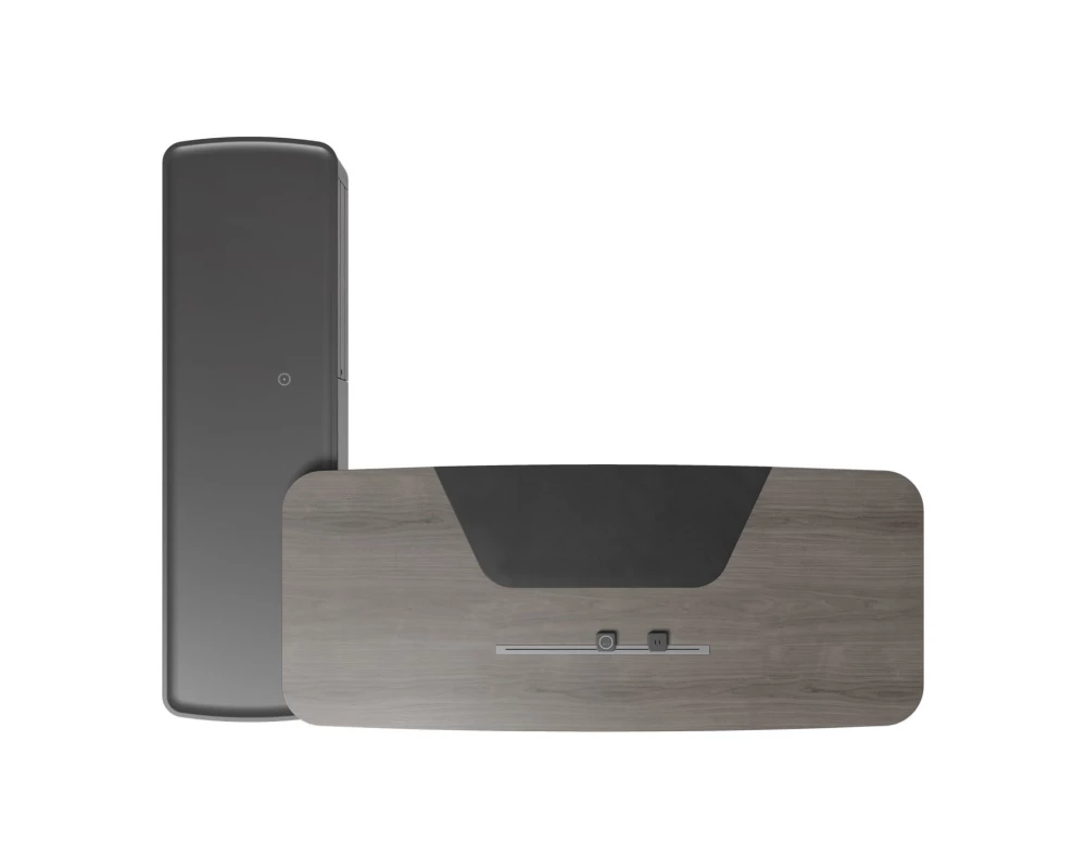 Стол руководителя на опорной сервисной тумбе - правый 2880x2240x750-1150 Atlas (Sun)