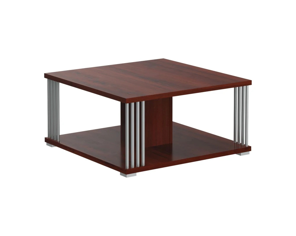 Стол журнальный с металлическими трубками 800х800х400 Кофе / Coffee