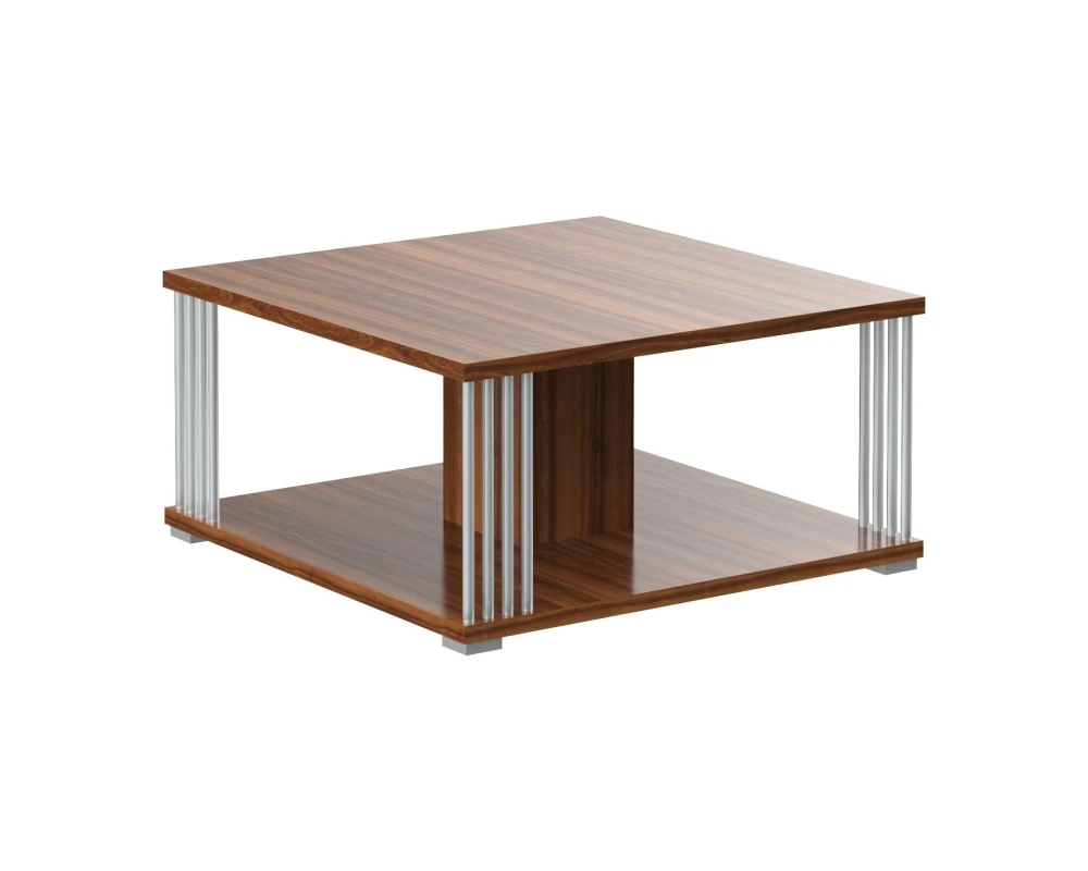 Стол журнальный с металлическими трубками 800х800х400 Кофе / Coffee