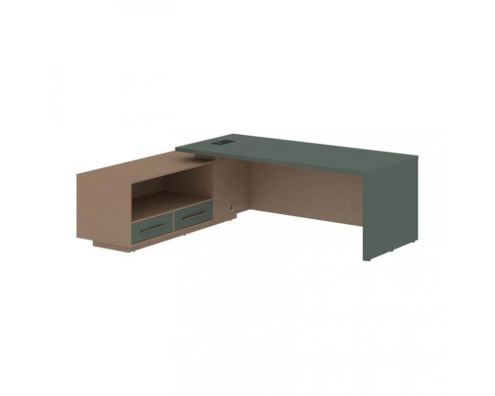 Стол руководителя с тумбой, левый 2300х1900х750 Velion