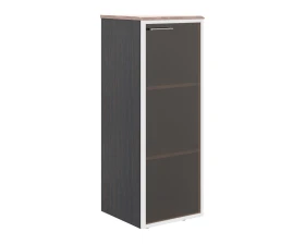 Шкаф колонка со стеклянной дверью в алюминиевой раме и топом Вейв / Wave images