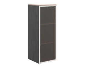 Шкаф колонка со стеклянной дверью в алюминиевой раме и топом Вейв / Wave images