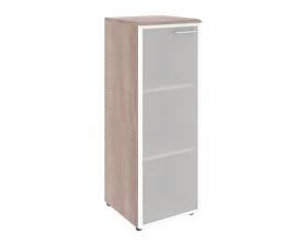 Шкаф колонка со стеклянной дверью в алюминиевой раме и топом Вейв / Wave images