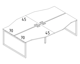 Рабочая станция столы Техно (4х140) каркас QUATTRO A4.PRO images