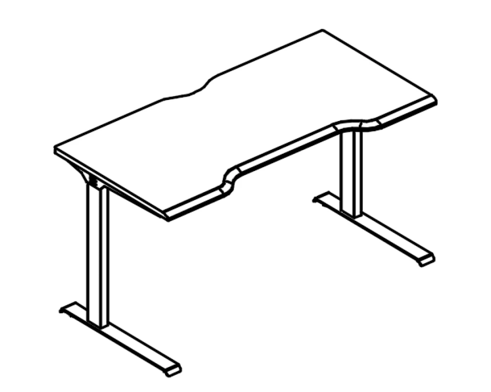 Стол эргономичный "Симметрия" на металлокаркасе МL (1 скос) Alta ML