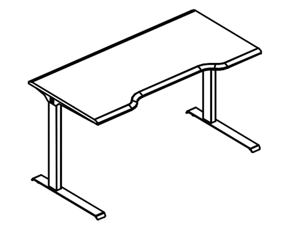 Стол эргономичный "Симметрия" на металлокаркасе МL (2 скоса) Alta ML