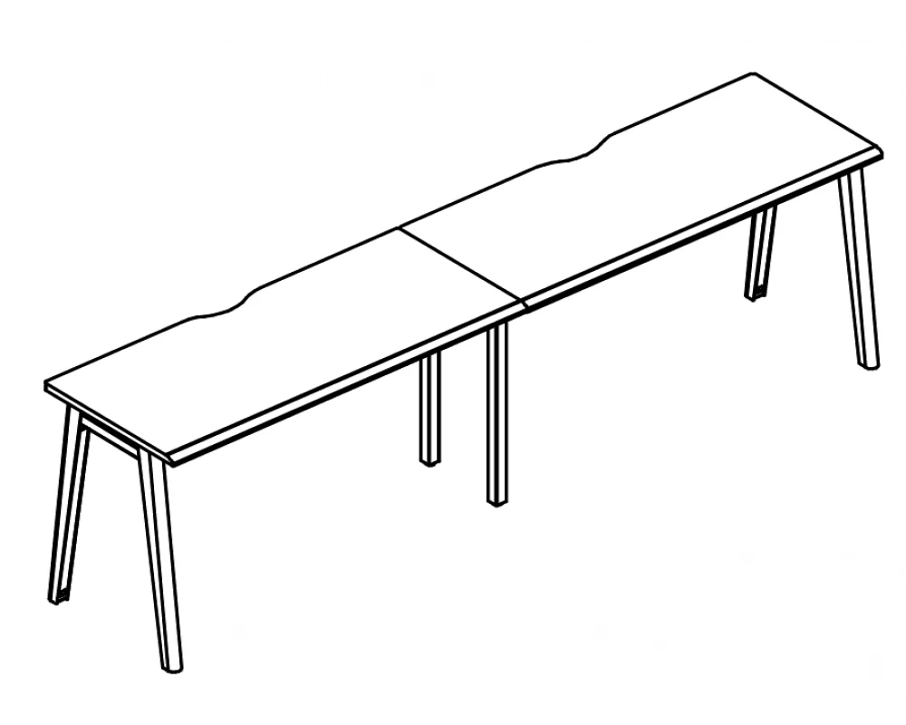 Рабочая станция на металлокаркасе МТ (1 скос) (2х120) Alta MT